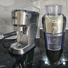 DeLonghi Coffee Machine and Krupps Grinder