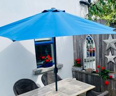 6m Blue Garden Parasol Patio Umbrella Crank Mech
