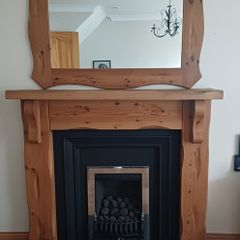 Beautifly Cafted Solid  Oak Fireplace With Matching Mirror