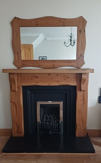 Beautifly Cafted Solid  Oak Fireplace With Matching Mirror