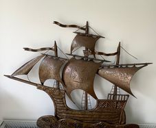 Hand-Crafted Copper Ship Santa Maria