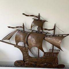 Hand-Crafted Copper Ship Santa Maria