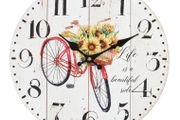 Rustic Country Style Traditional Shabby Chic Red Bicycle Clock