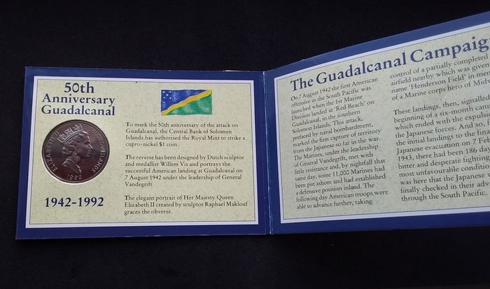 50th Anniversary of Guadalcanal 1992 Solomon Islands 1 Dollar