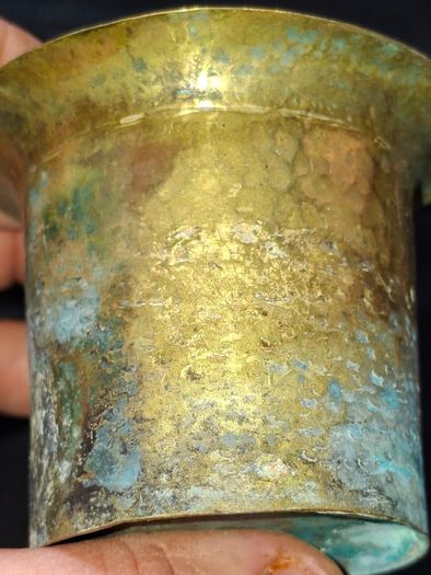 Antique Brass or Bronze Vessel, possibly a Traditional Holy Water Pot like a Panchpatran, Postage available or Collection