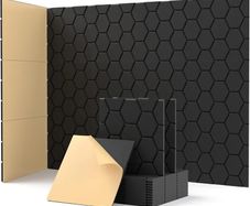 Sound Proofing Panels Self-Adhesive, 12 Pack Acoustic Wall Panels, High Density Honeycomb Acoustic Panels for Door, Ceiling, Recording Studios, Home Office 30 x 30 x 0.9cm Black