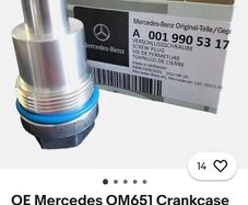 OE Mercedes OM651 Crankcase Oil Pump Plug A0019905317