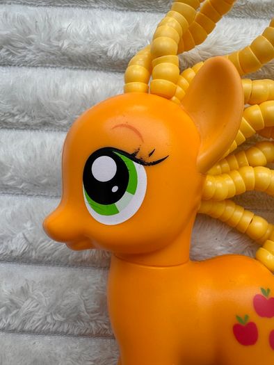 My Little Pony Explore Equestria Cutie Twisty-Do AppleJack Hair Play MLP approx. 14 cm. Used Please see photos