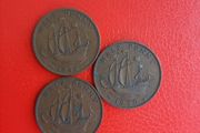 3 British Halfpennies in Sequence