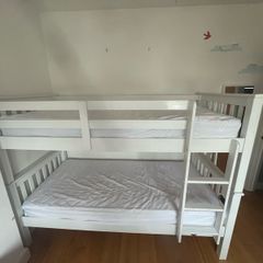 White Bunk bed and mattresses