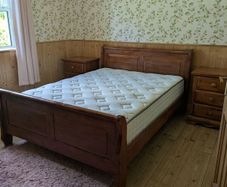 Solid Double sleigh bed with matching lockers (Mattress not included)