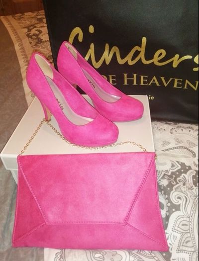 pink shoes matching bag worn max 2 hours