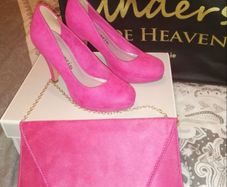 pink shoes matching bag worn max 2 hours