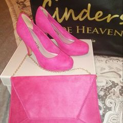 pink shoes matching bag worn max 2 hours