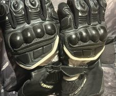 Motorbike racing gloves leather woman S