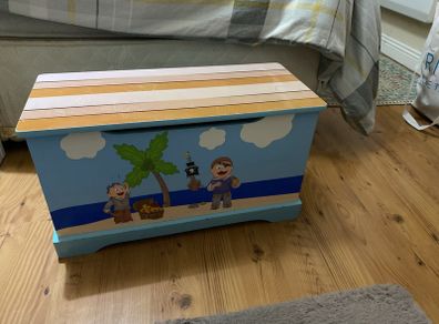 Wooden toy storage box
