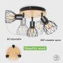 3 Way Ceiling Light Rotatable - Ceiling Spot Light Fittings E14 Kitchen Lights Ceiling Round - Black Light Fittings Ceiling Spotlights Wood - Matching Ceiling and Wall Lights Bedroom No Bulb Image 5