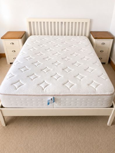 Classic Ivory Double Bed and Matress Excellent Condition