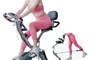 4-IN-1 Exercise Bikes for Home Use, Folding Indoor Stationary Cycling Bike with Arm/Leg Workout Bands,16 Levels Magnetic Resistance Fitness Bicycle with Hand Pulse and Phone/Tablet Holder