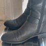 ALDO Black Waterproof Leather Knee-High Riding Boots with Ankle Buckle Image 7