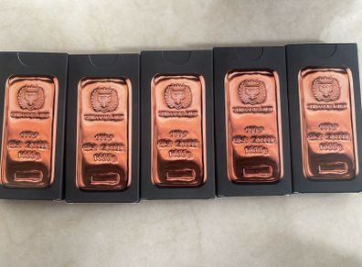 Germania Mint Pure Copper 1kg Bar. 1000g fine copper bar