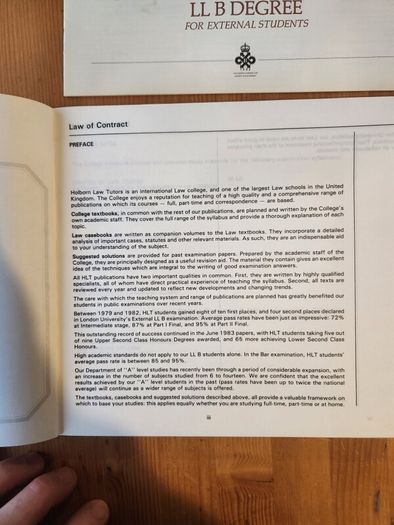 Law Books X 2. Llb Elements Of The Law Of Contract Casebook. Suitable For Law Students Studying For An Llb Elements Of The Law. 2 X First Edition Large Volume Paperback Books In Good Condition.