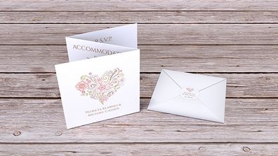 Floral Heart Wedding Invites