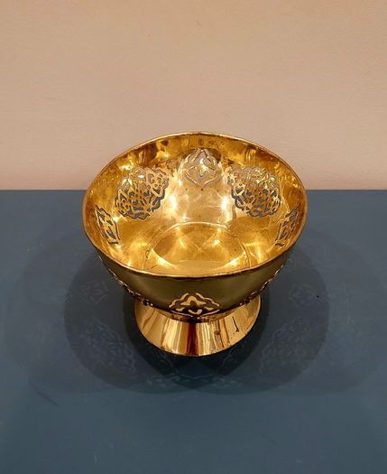 Vintage brass pedestal bowl