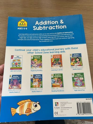 New - Addition and Subtraction Workbook - School Zone (Age 6-8)