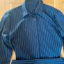 Navy Pinstripe Shirt & Skirt Co-Ord Set Image 4