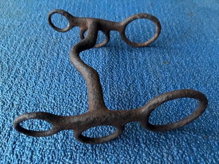 Antique hand wrought iron horse bridle mouth bit