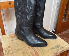 Genuine Leather Black Boots 37