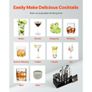Cocktail Shaker Set, 13-Piece Stainless Steel Bar Tools with Bamboo Stand, Martini Bartender Kit Accessories | Mixer Spoon, Muddler, Jigger Image 5