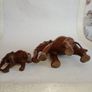 Vintage Hand Carved Hardwood Elephant's x 2 Image 5