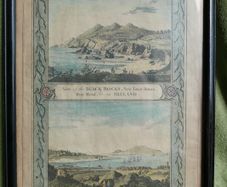 Antique "View of the Black Rocks... & View of Ringsend....Dublin Bay in IRELAND", antique print c 1800