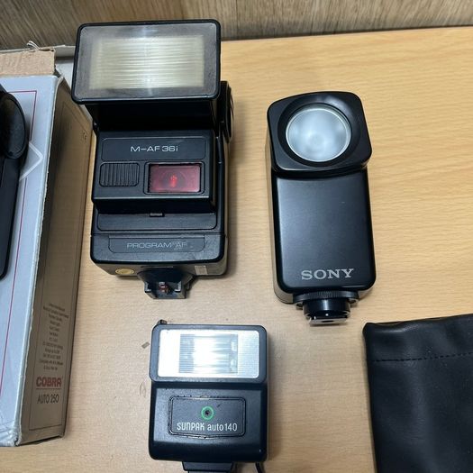 Assorted Job Lot Camera Flashes Cobra Sony Contax etc