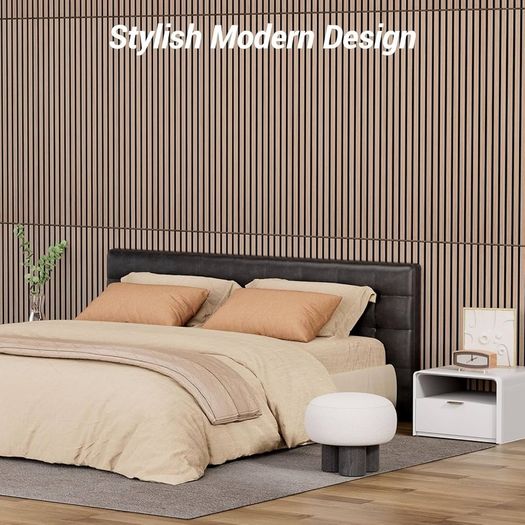 4-Pack Acoustic Wood Veneer Wall Panels, 47.2inch23.6inch0.74 3D Self-adhesive Wall Panel, Dual layer Soundproof Tiles for Echo Absorption, Decorative Soundproof Acoustical Barrier, Walnut Veneer