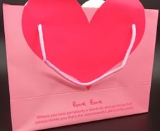 Pink/Red Heart Shaped Retail/Gift/Party Bags - Small/Large