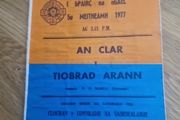 Vintage 1977 Clare v Tipperary Munster Hurling Match Programme