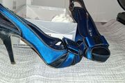 Petrol blue high heel shoes