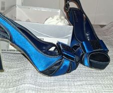 Petrol blue high heel shoes