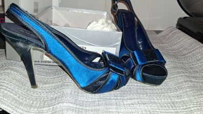 Petrol blue high heel shoes