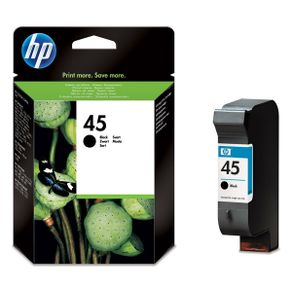 HP 45 Black Ink Cartridge (51645AE), 42ml Pigment Ink, Up to 930 Pages