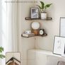 MULTIPLE COLOURS AVAILABLE Floating Shelves, Set of 2, L-Shaped Corner Shelves for Wall, Corner Wall Shelf, Industrial Style, for Living Room, Bedroom, Kitchen, Black Image 8