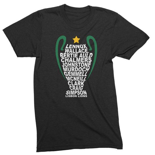 Celtic FC Lisbon Lions Trophy T-Shirt (Small To. 5XL)