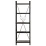 5-Tier Bookcase Black 60x30x180 cm Solid Mango Wood Image 4