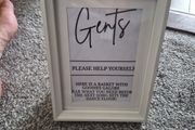 Wedding bathroom signs