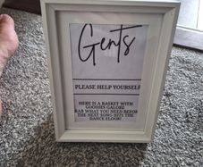 Wedding bathroom signs