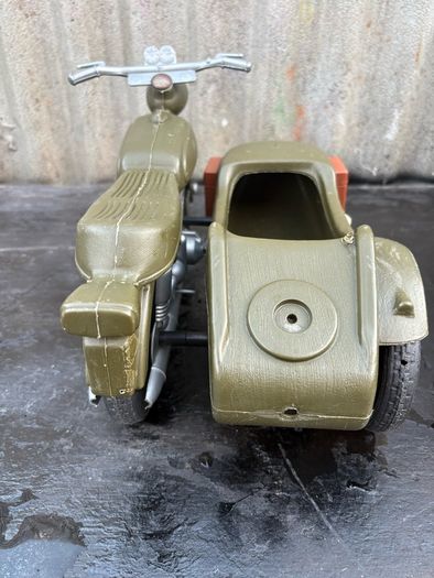 vintage Cherilea action man German motorcycle and sidecar plus battle worn Jeep