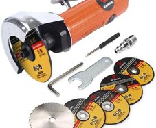 Mini Angle Grinder, Air Cut Off Tool 3-Inch for Cutting Polishing and Sharpening, 7 Cutting Discs for Metal Wood Plastic Processing